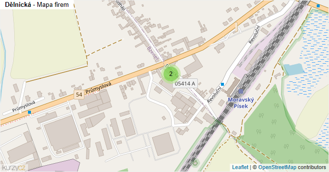 Dělnická - mapa firem