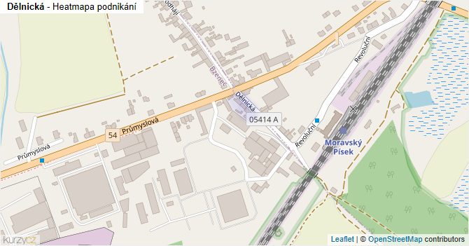 Dělnická - mapa podnikání