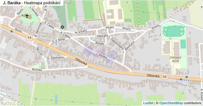 J. Baráka - mapa podnikání