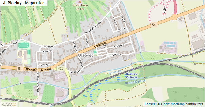 J. Plachty - mapa ulice