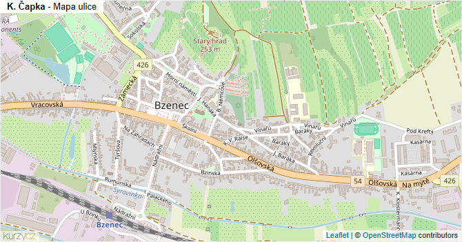K. Čapka - mapa ulice