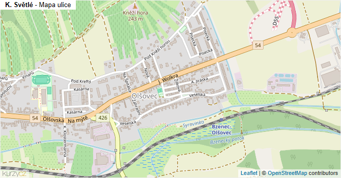 K. Světlé - mapa ulice