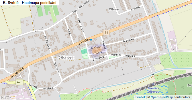 K. Světlé - mapa podnikání