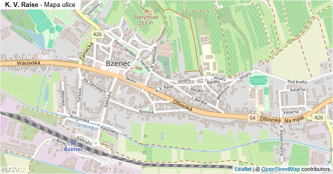 K. V. Raise - mapa ulice