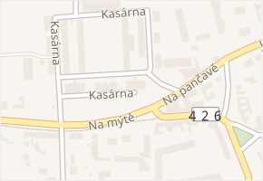 Kasárna v obci Bzenec - mapa ulice
