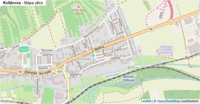 Kollárova - mapa ulice