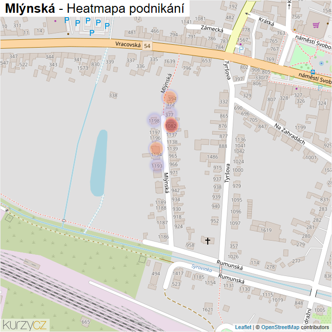 Mapa Mlýnská - Firmy v ulici.