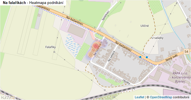 Na falaříkách - mapa podnikání