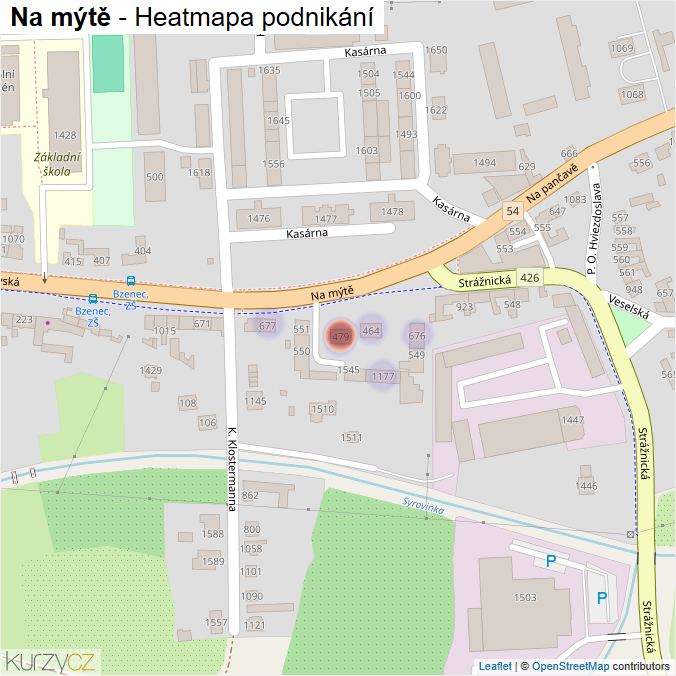 Mapa Na mýtě - Firmy v ulici.