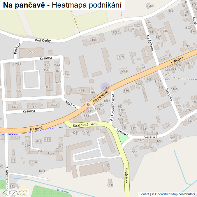 Mapa Na pančavě - Firmy v ulici.