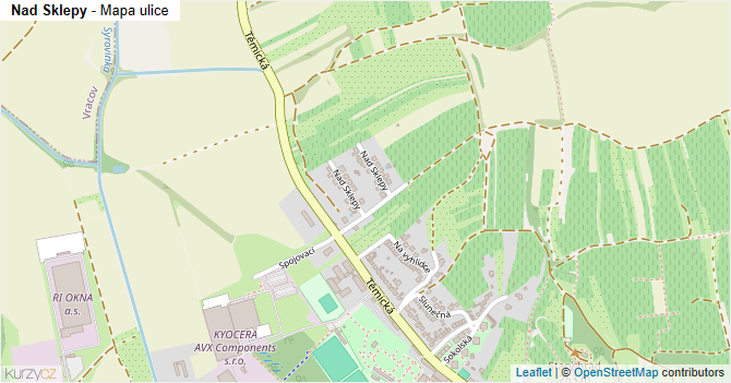 Nad Sklepy - mapa ulice