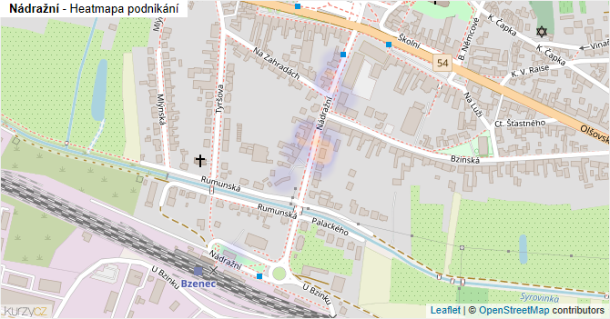 Nádražní - mapa podnikání