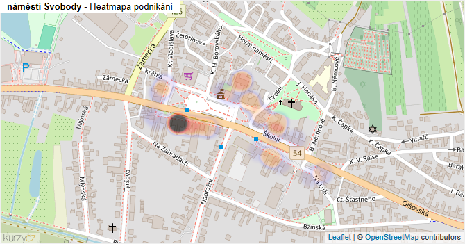 náměstí Svobody - mapa podnikání