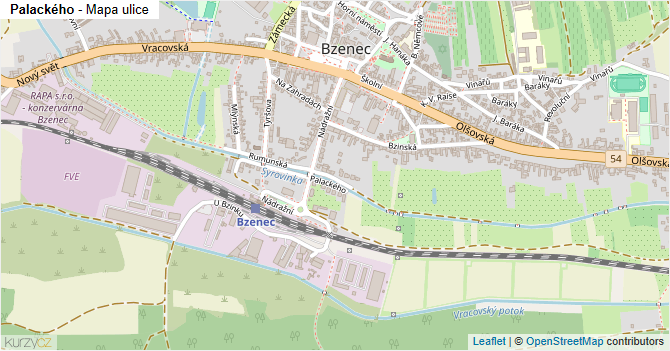 Palackého - mapa ulice