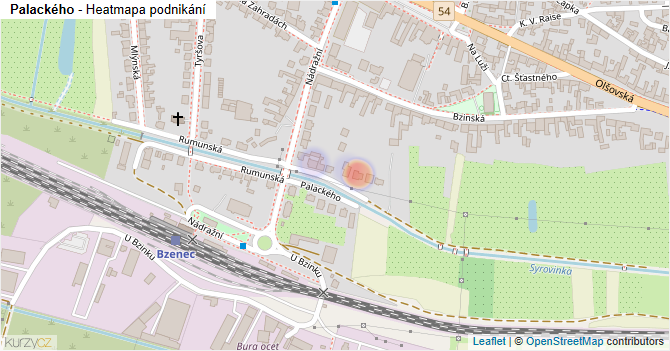 Palackého - mapa podnikání