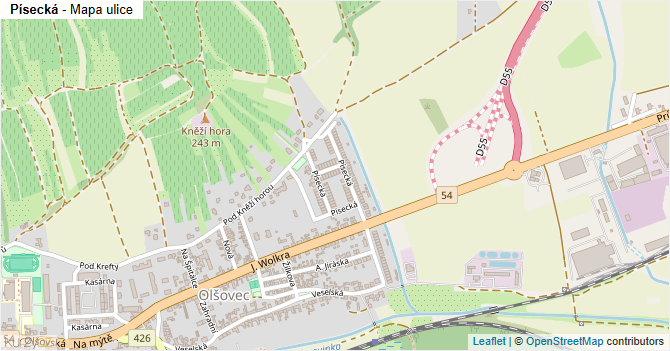 Písecká - mapa ulice
