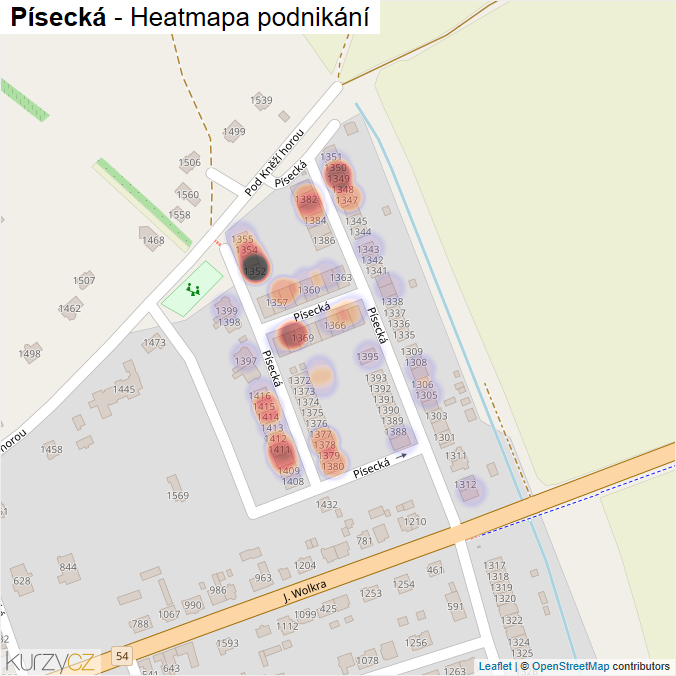 Mapa Písecká - Firmy v ulici.