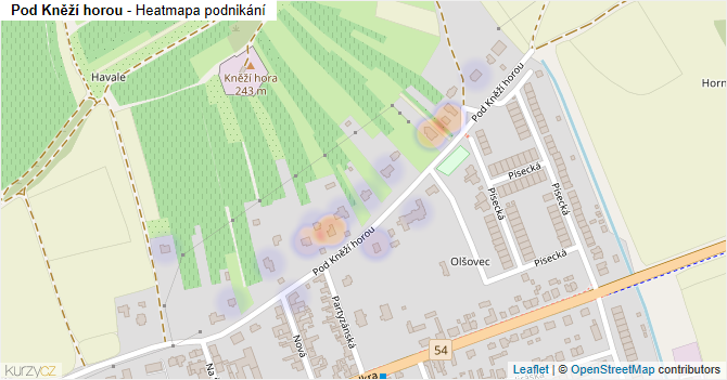 Pod Kněží horou - mapa podnikání