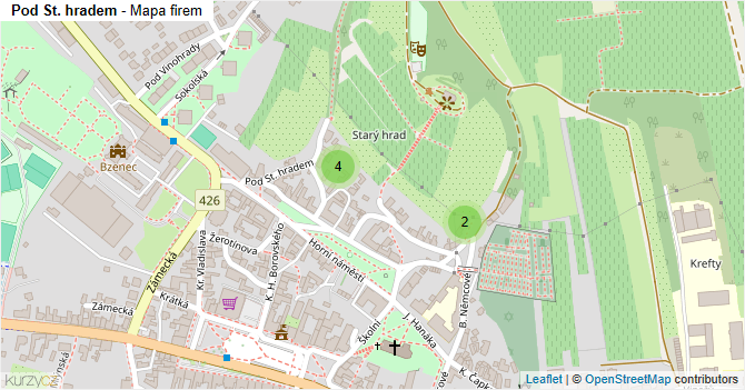 Pod St. hradem - mapa firem
