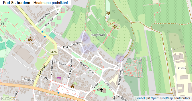 Pod St. hradem - mapa podnikání