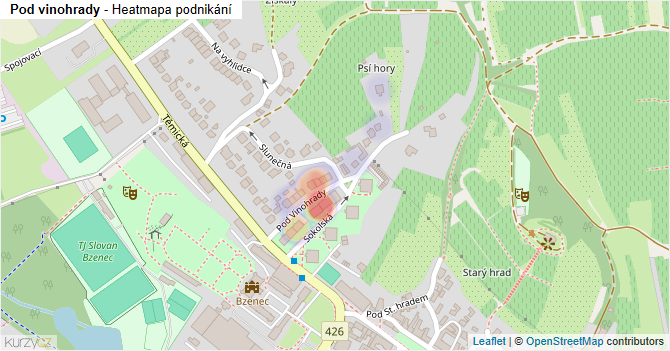 Pod vinohrady - mapa podnikání