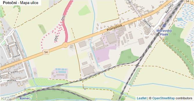 Potoční - mapa ulice