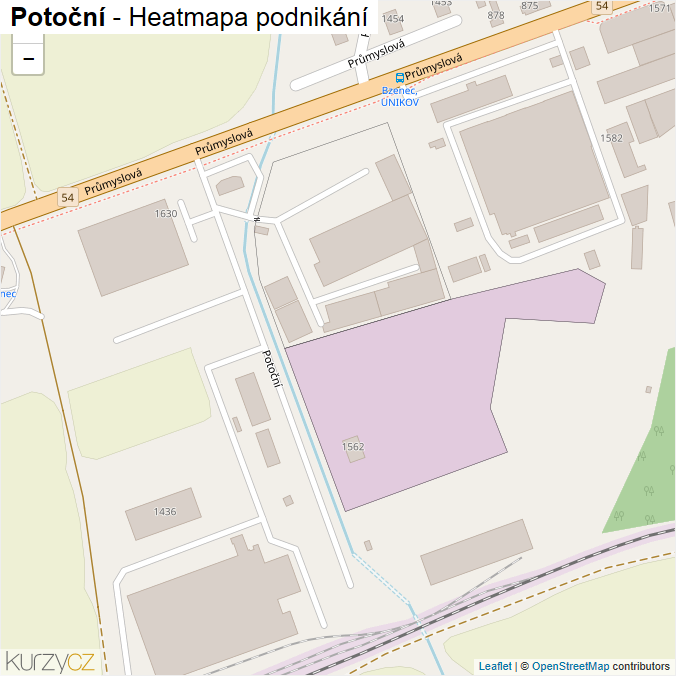Mapa Potoční - Firmy v ulici.