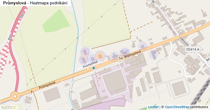 Průmyslová - mapa podnikání
