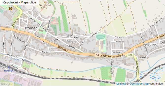 Revoluční - mapa ulice