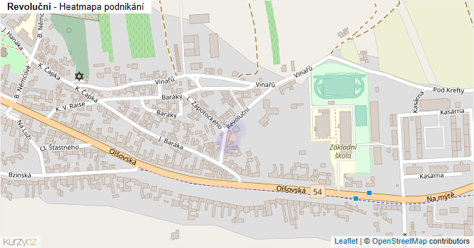 Revoluční - mapa podnikání