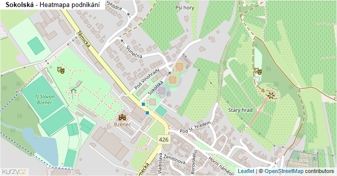 Sokolská - mapa podnikání