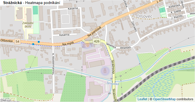 Strážnická - mapa podnikání