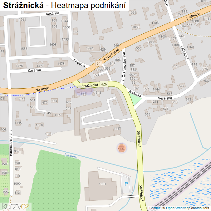 Mapa Strážnická - Firmy v ulici.