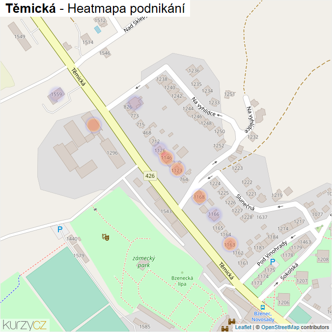 Mapa Těmická - Firmy v ulici.