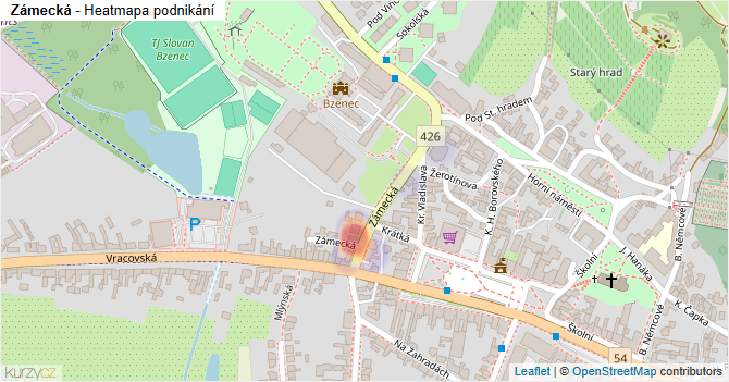 Zámecká - mapa podnikání