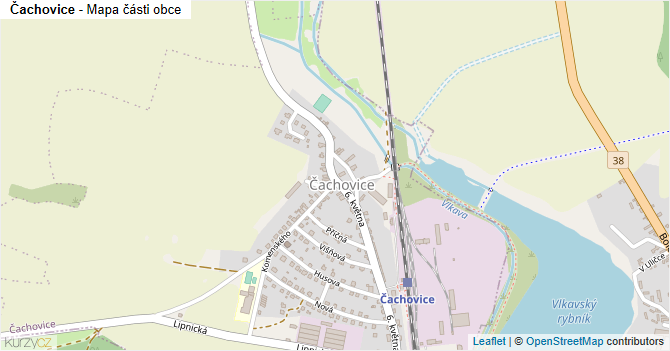 Čachovice - mapa části obce