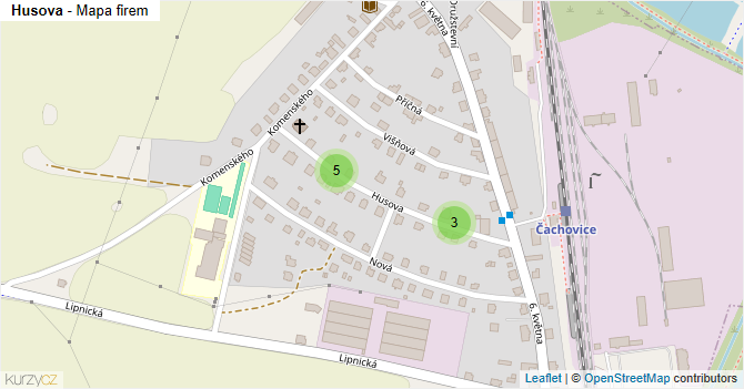 Husova - mapa firem