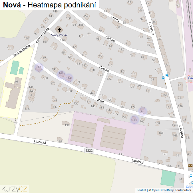 Mapa Nová - Firmy v ulici.