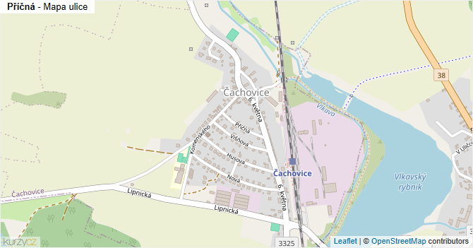 Příčná - mapa ulice