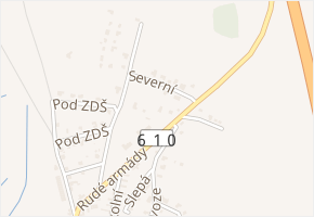 Severní v obci Čachovice - mapa ulice