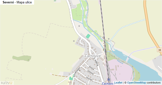 Severní - mapa ulice