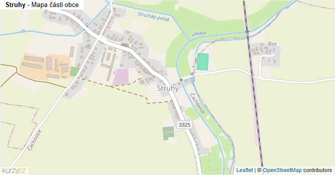 Struhy - mapa části obce