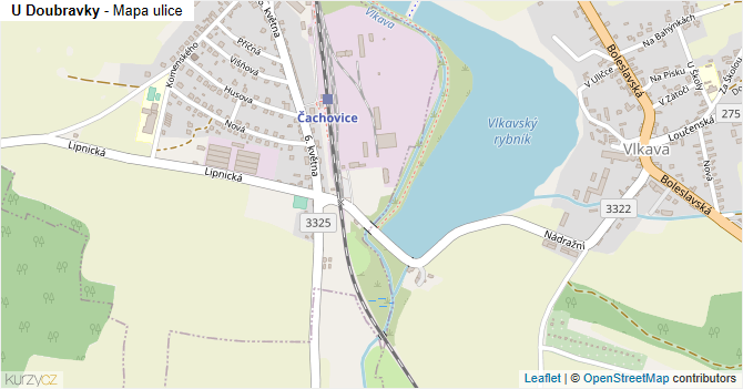 U Doubravky - mapa ulice