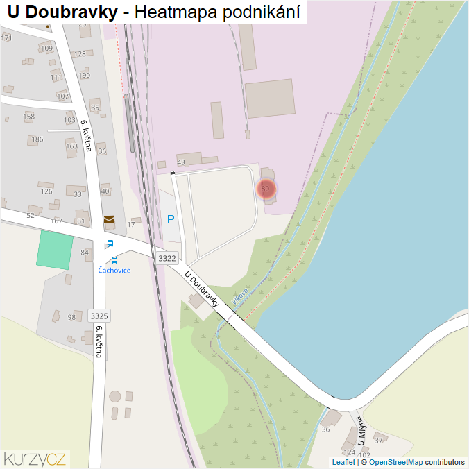 Mapa U Doubravky - Firmy v ulici.