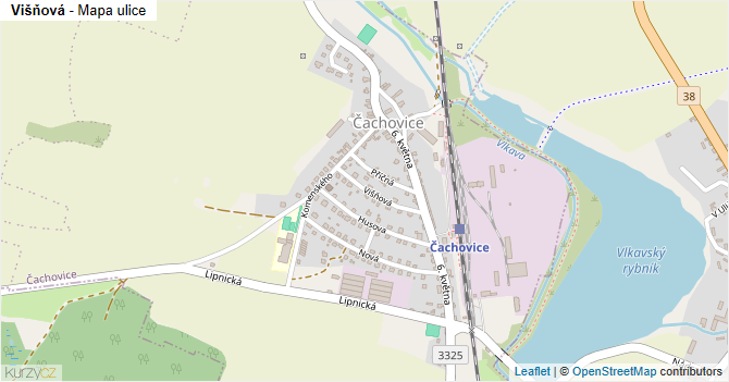 Višňová - mapa ulice