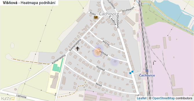 Višňová - mapa podnikání