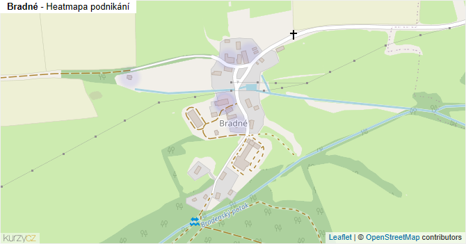 Bradné - mapa podnikání
