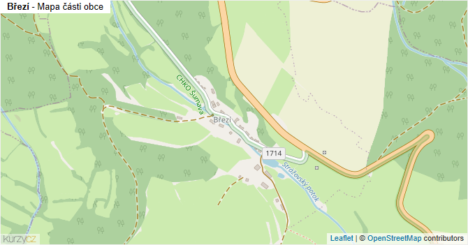 Březí - mapa části obce