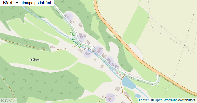 Březí - mapa podnikání
