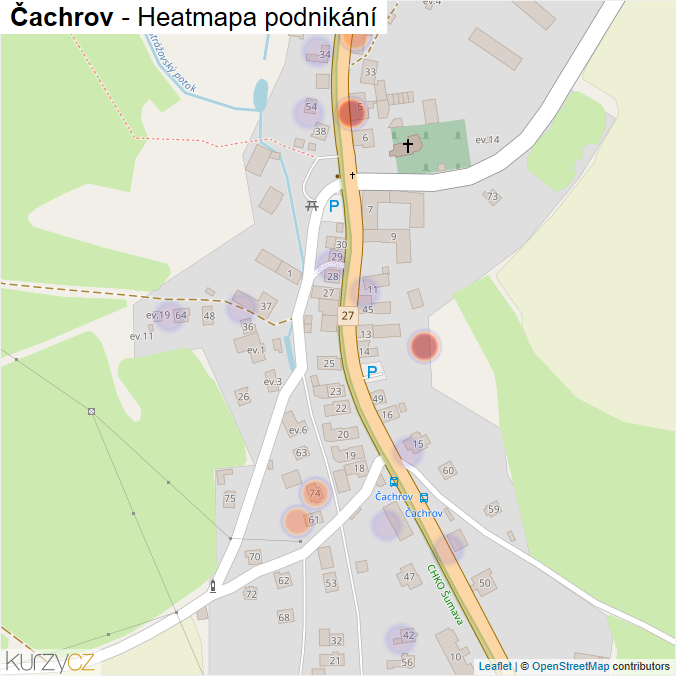 Mapa Čachrov - Firmy v části obce.